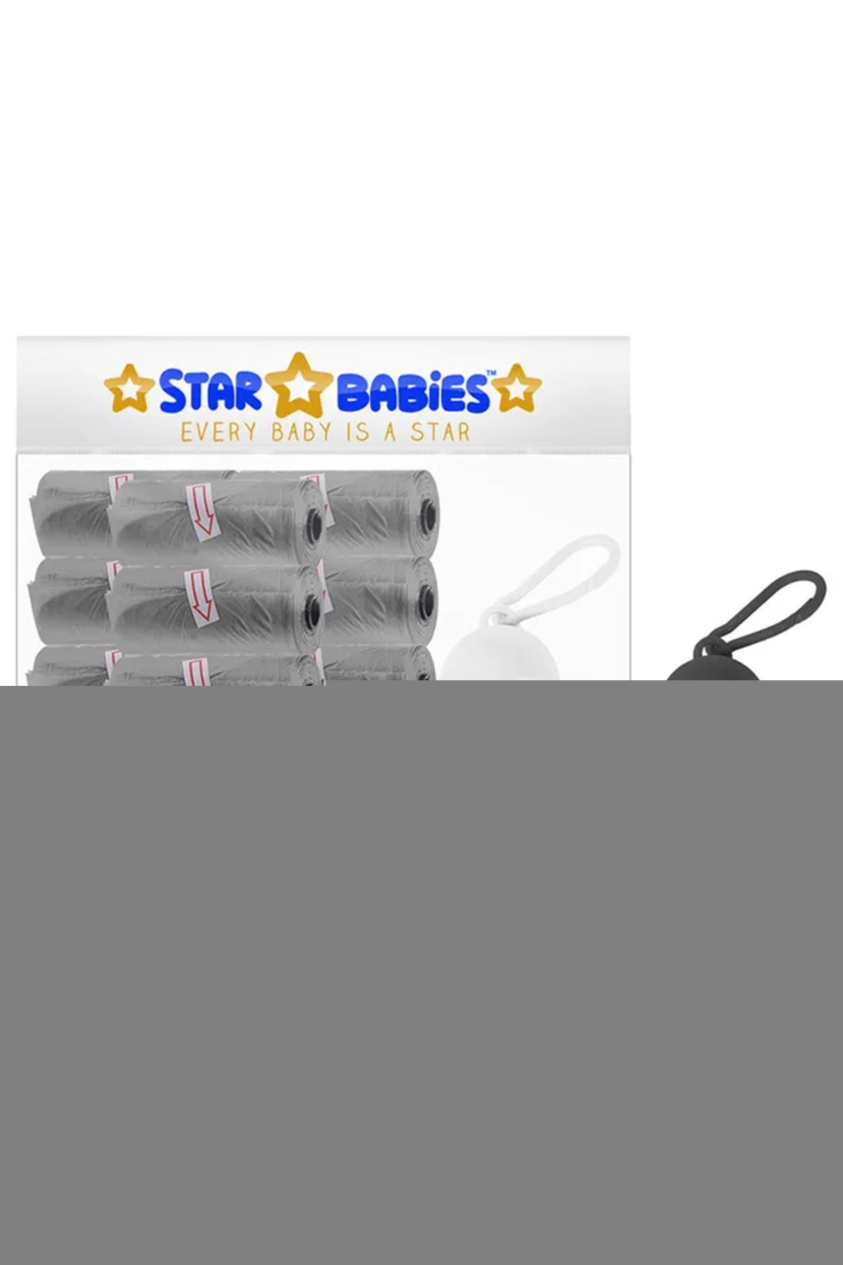 Star Babies Scented Nappy Bag Pack of 15/225 Bags Grey & Assorted Dispenser