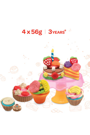 MOON Kid's Dough Cake Treats. 4 x 56g/2oz dough pot.