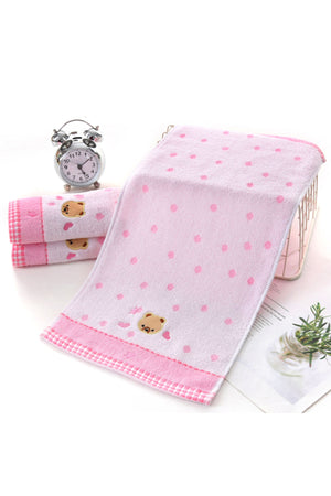 Star Babies Kids Face Towel 100% Cotton - Pink (Buy 1 Get 1 Free)