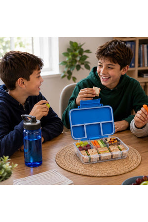 Cocobee Tritan Bento Lunch Box – 4 Compartments, Leakproof & Bpa-Free, Blue
