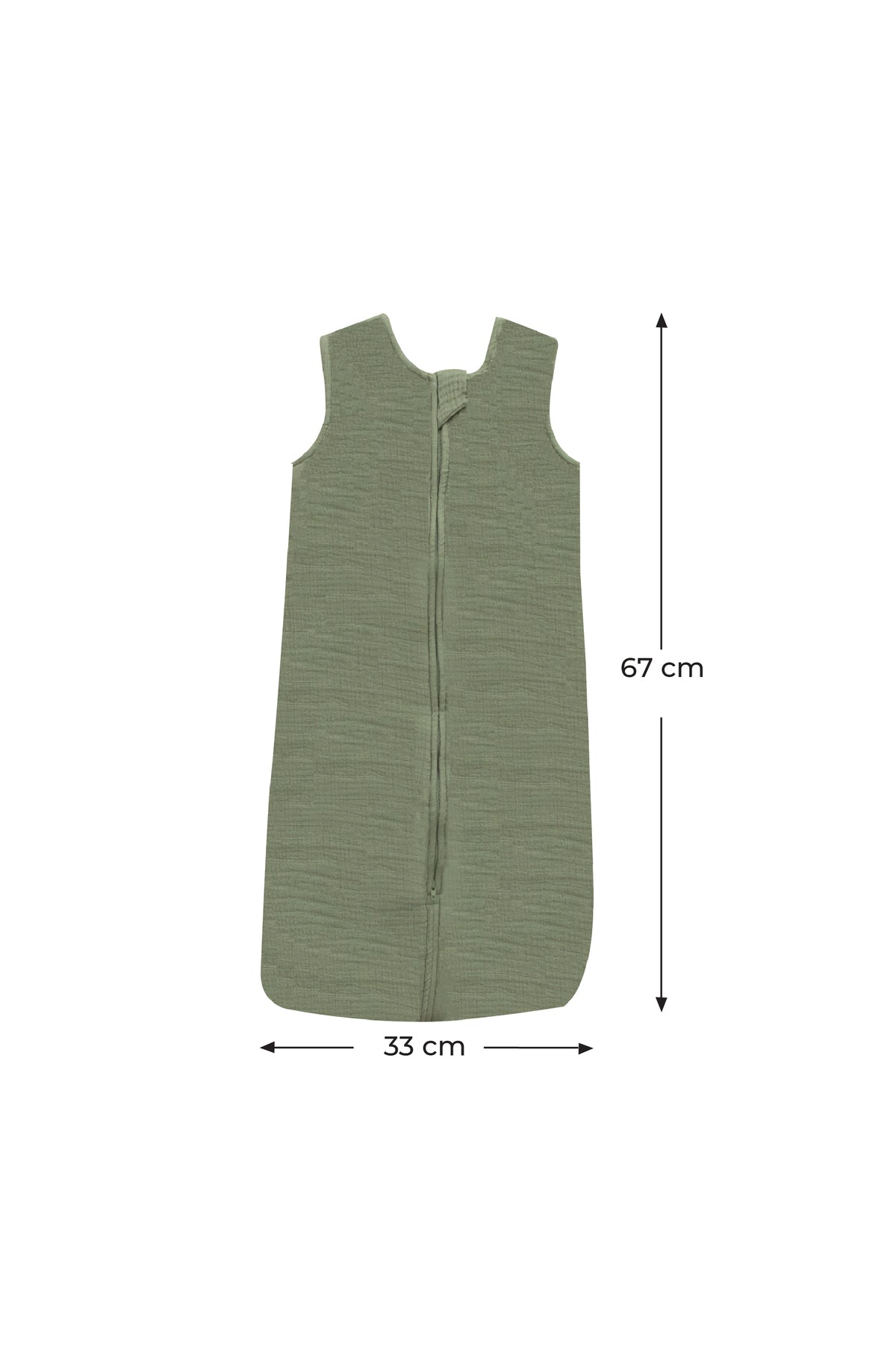 MOON Organic Crinkle Muslin Sleep sack  1 Tog (0-6 Months )-Green