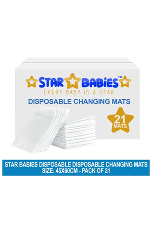 Star Babies Disposable Diaper Changing Mats Pack of 21 - White