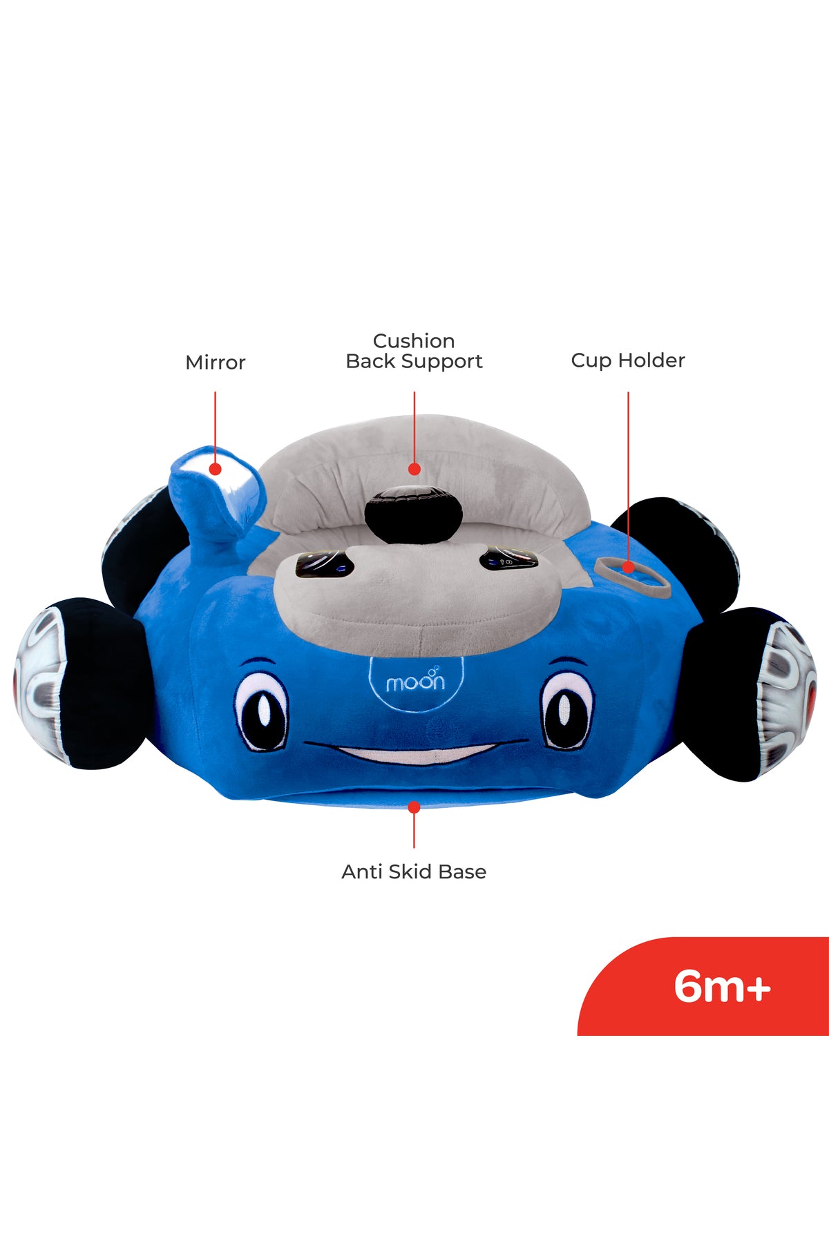 MOON Fluffi Portable Cushion Seat for Babies -Blue
