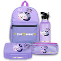 Star Babies 16-Inch Cute CAt Themed Children's Backpack with 5 compartment Bento lunch box , Stainless steel water bottle and Dual Zipper Pencil Case