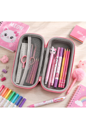 Cocobee Backpack with Adjustable Straps, Zipper Closure & Side Bottle Pocket – Pink, 15 Inches, 5 Years + Pencil Case for Girls