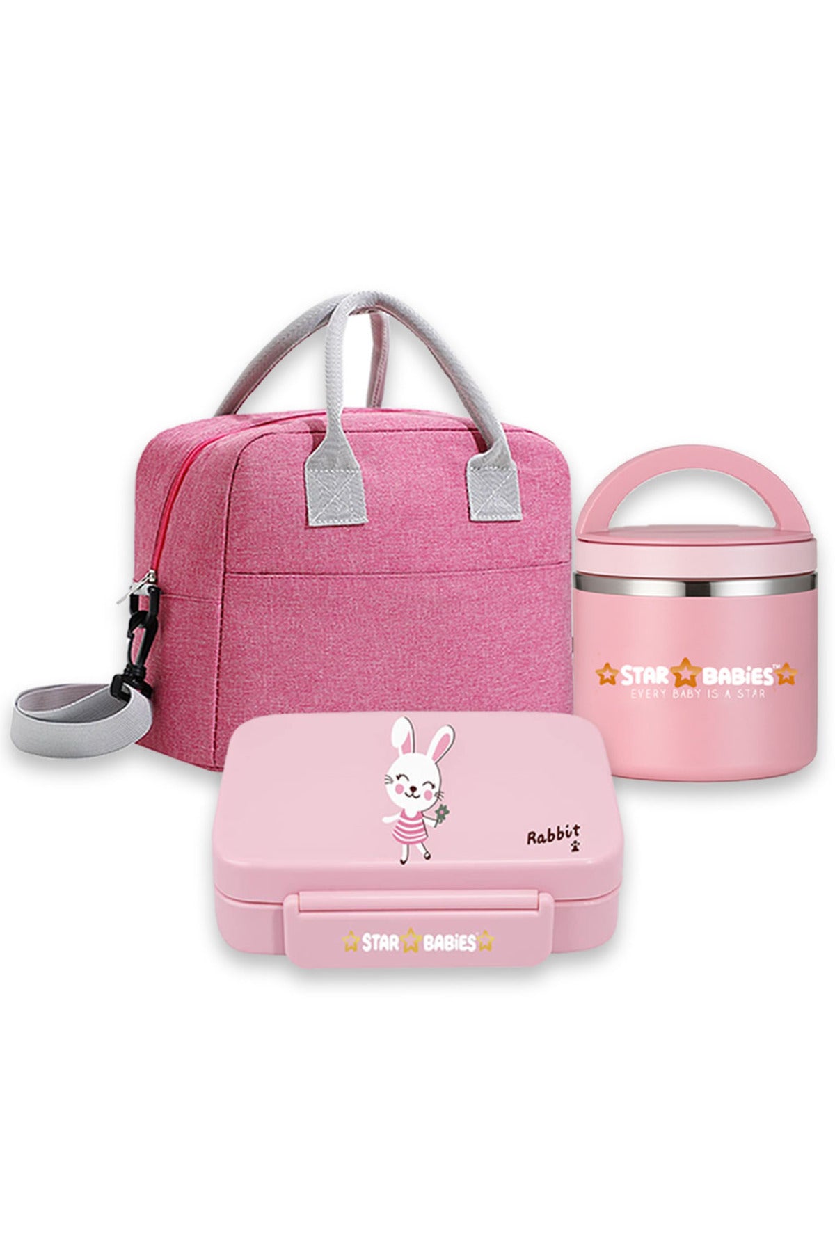 Star babies- Insulated Lunch Bag with 5 compartment Lunch Box and 500 ml Food Jar Stainless Steel