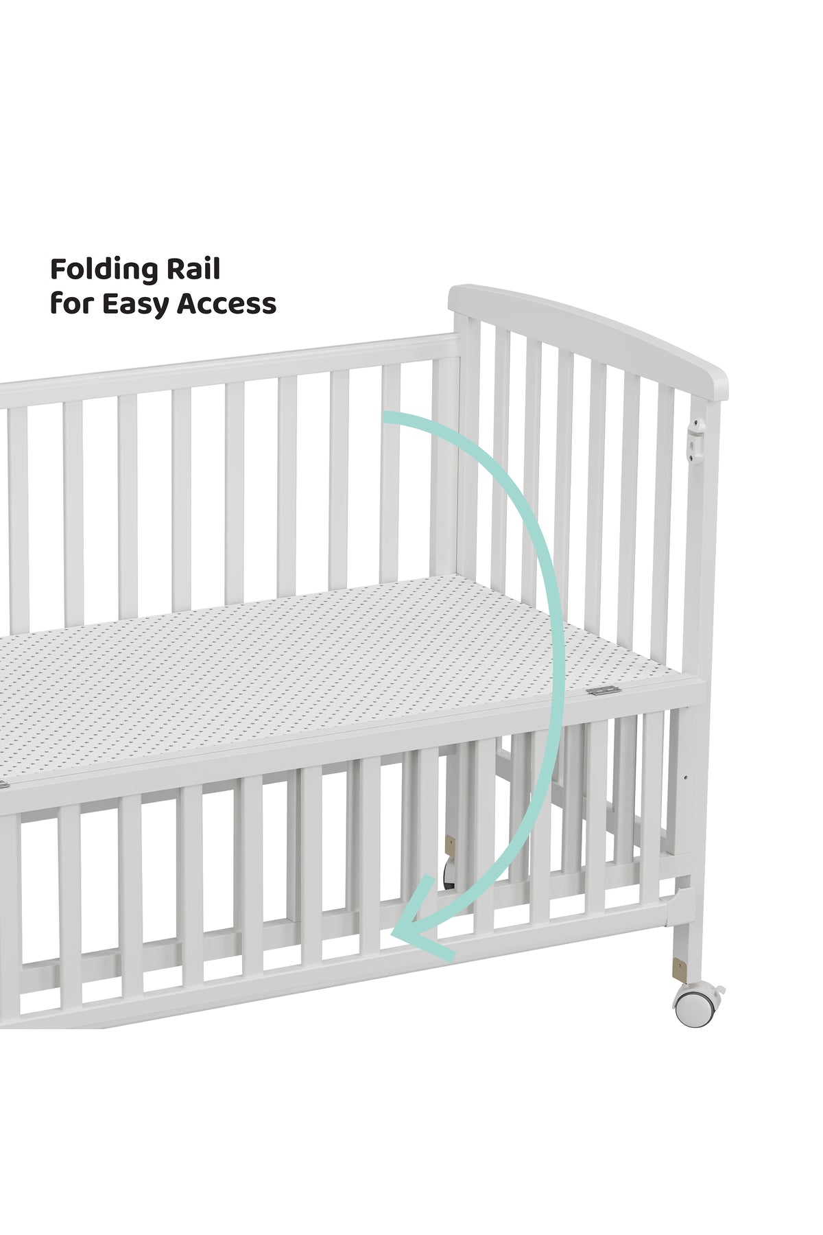 MOON Wooden Portable crib(129X69X96 cm) -White