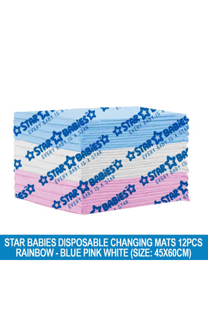 Star Babies - Disposable Changing Mats - 45 x 60 cm - 12pcs - Rainbow