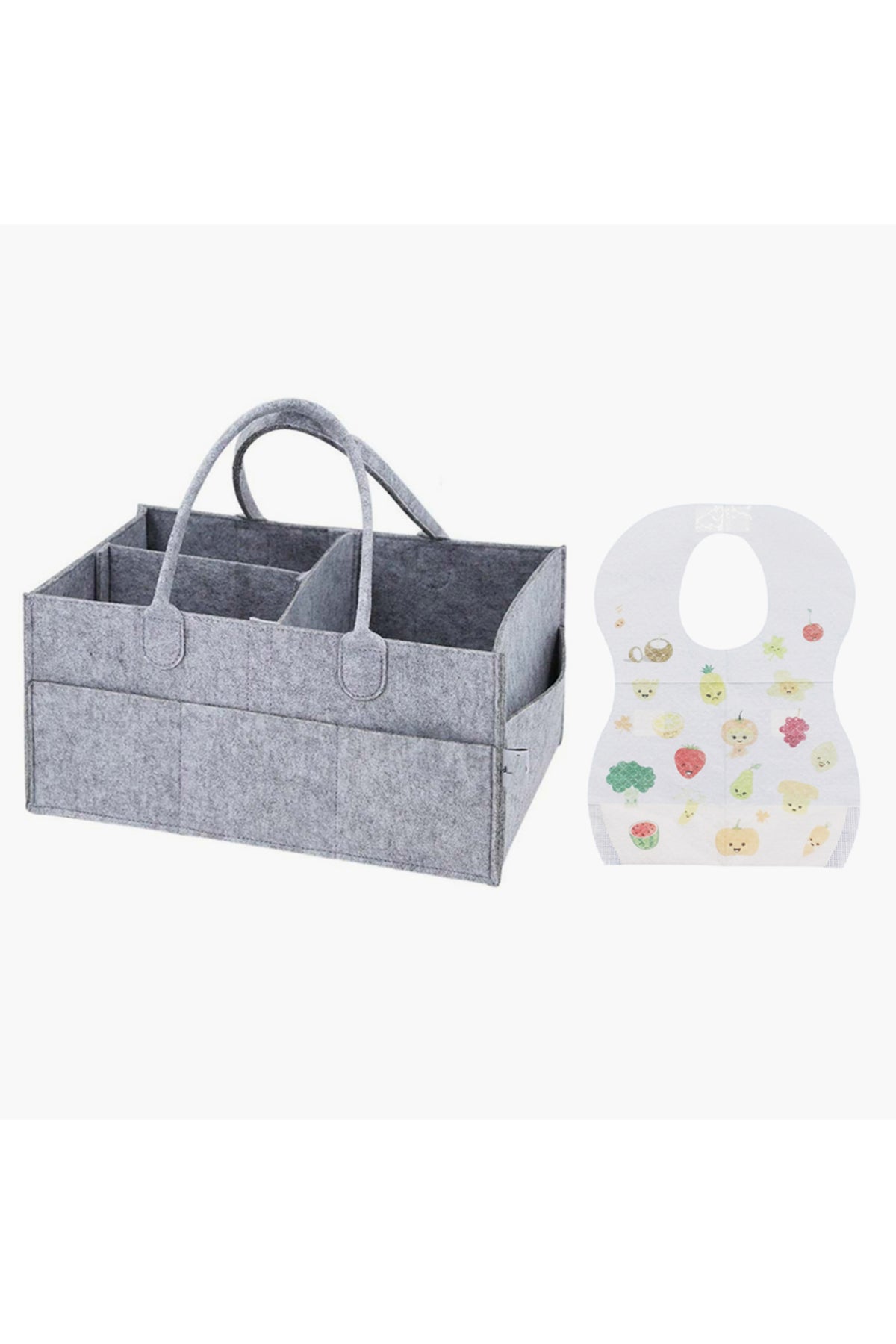 Star Babies - Caddy Diaper Bag w/ Disposable Bibs - 20pcs - Grey