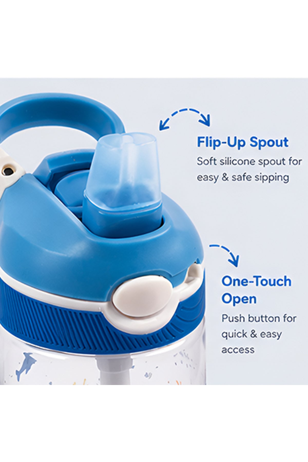 Cocobee Ocean Tritan Water Bottle – Bpa-Free, Push-Button Open, Leakproof – Blue