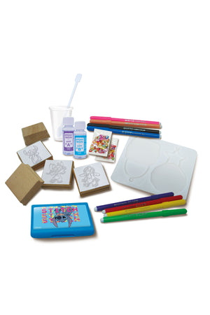 Multiprint Stitch Crystal Art Kit – Includes 2 Charms, 8 Markers, 5 Stampers, Ink Pad, Epoxy Resin Mix, Mould Tray & Accessories – Creative DIY Gift Set