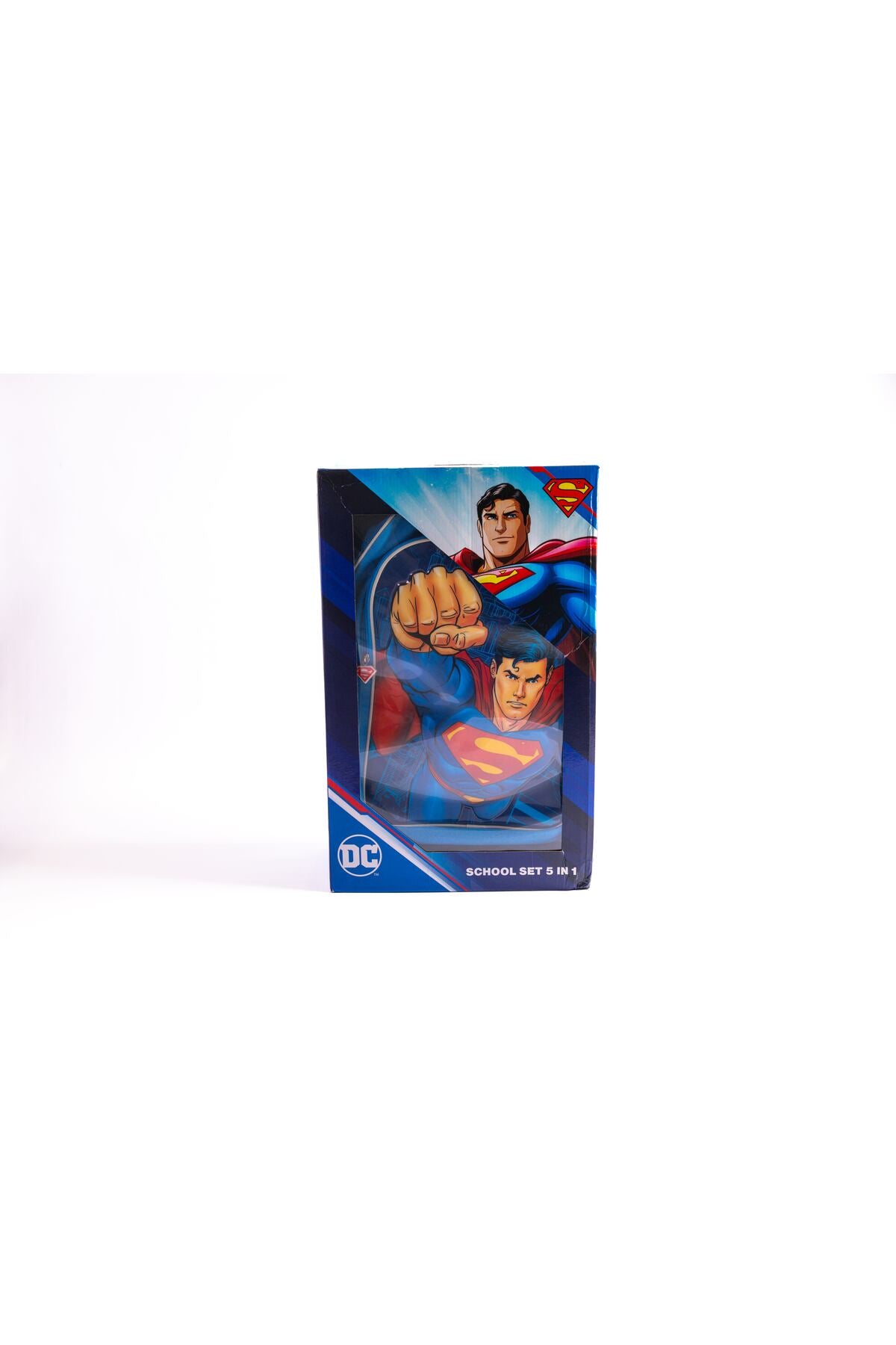 Superman 18" Trolley Bag Set – Includes Lunch Bag, Pencil Case, Water Bottle & Lunch Box – Blue