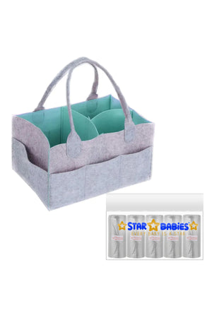Star Babies - Caddy Diaper Bag Organizer W/ Scented Bag 5pcs - Grey Green