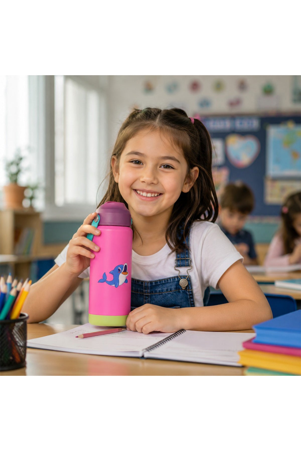 Cocobee-Insulated Stainless Steel Water Bottle, Leakproof, Soft Handle Grip, Odour Free, 500Ml, 3 Years+ – Pink