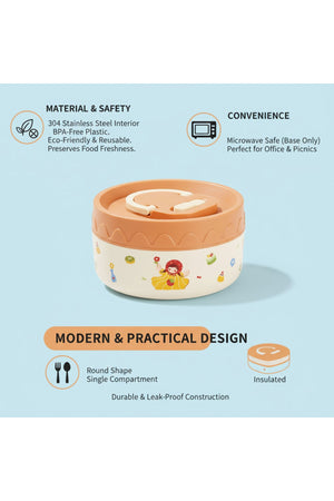 Star Babies Portable 304 Stainless Steel ,Microwave Safe Insulated Lunch Box /Food jar 400ml.