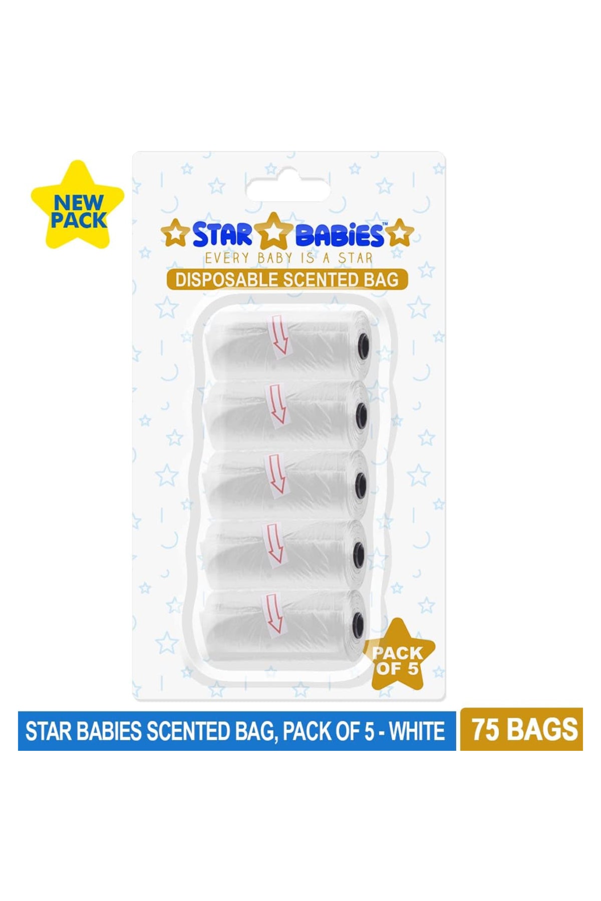 Star Babies - Scented Bag Blister - Pack of 5 - White
