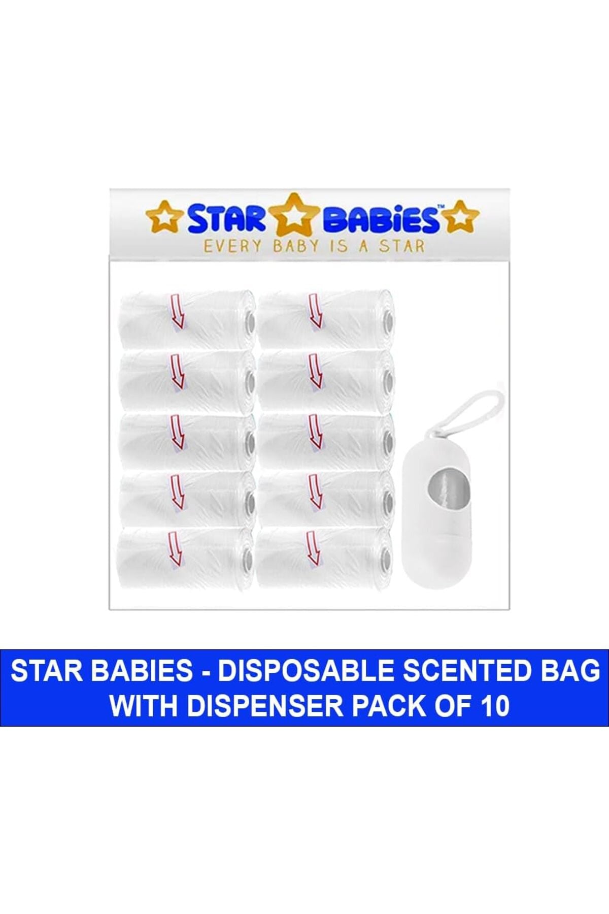 Star Babies - Scented Bag W/ Dispenser Blister - Pack of 10 - White