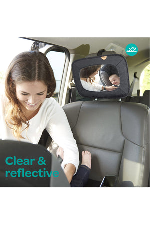 MOON Baby Back Seat Mirror - Universal Fit, Anti-Slip, 360-Degree -Black Twill
