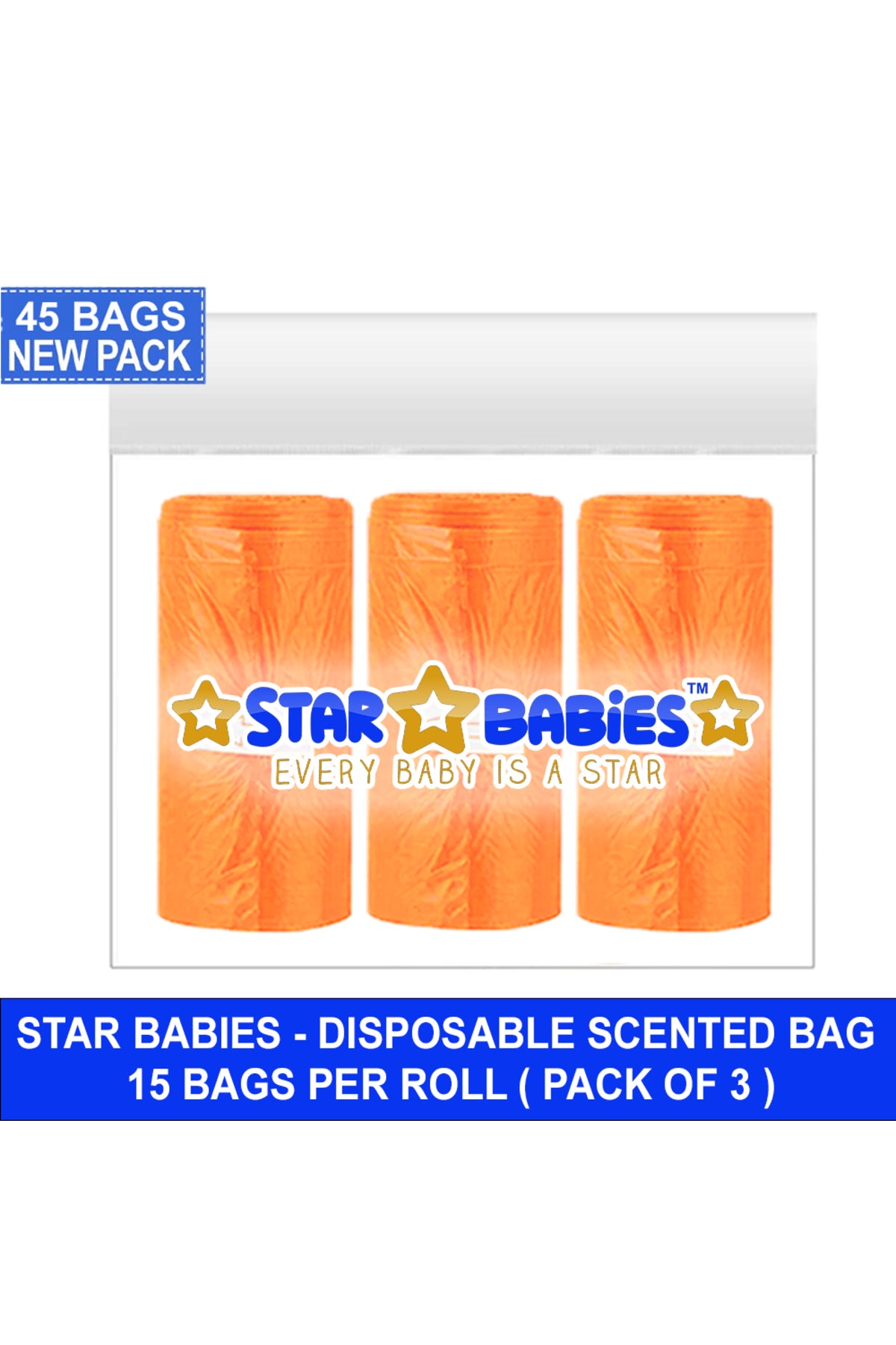 Star Babies - Scented Bags - Orange - Pack of 3 - 45 Pcs