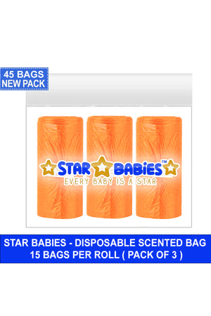 Star Babies - Scented Bags - Orange - Pack of 3 - 45 Pcs