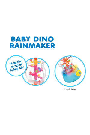 Little Learners Baby Dino Rainmaker - Cascading Beads, LED Lights, Color Discovery, 12M+