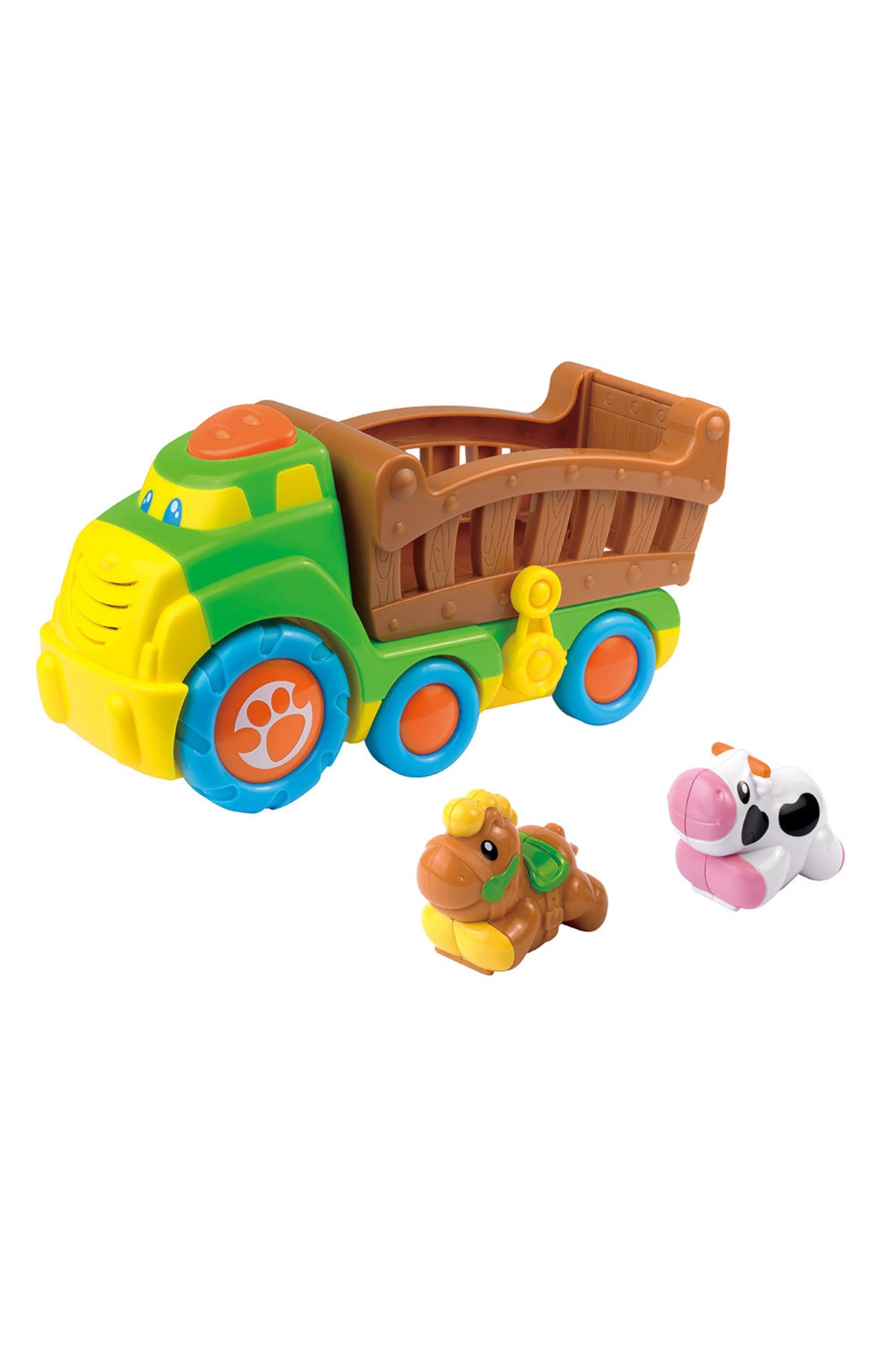 Little Learners Rolling Farm Carrier - Electronic Sounds, Fold-Out Ramp, Includes 2 Animals, 12M+