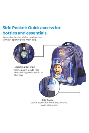 MOON Licensed PAW PATROL 3 in 1 Backpack Set- (16-Inch) Premium Kids School Bag with Lunch Bag & Pencil Case-Blue
