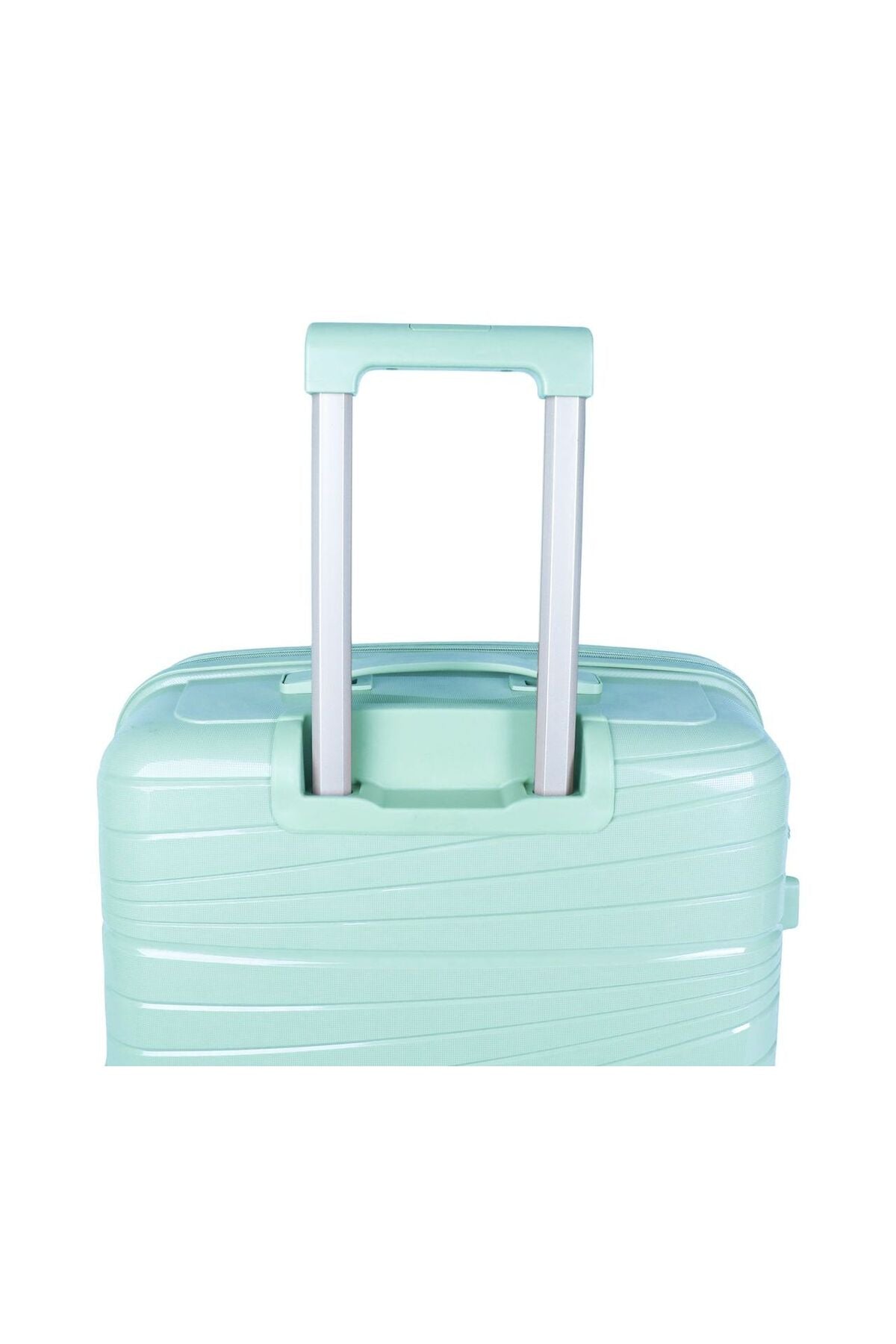 W.O.K 24" Lightweight Hard Shell Cabin Trolley – Polypropylene Luggage With Spinner Wheels & Number Lock – Mint Green