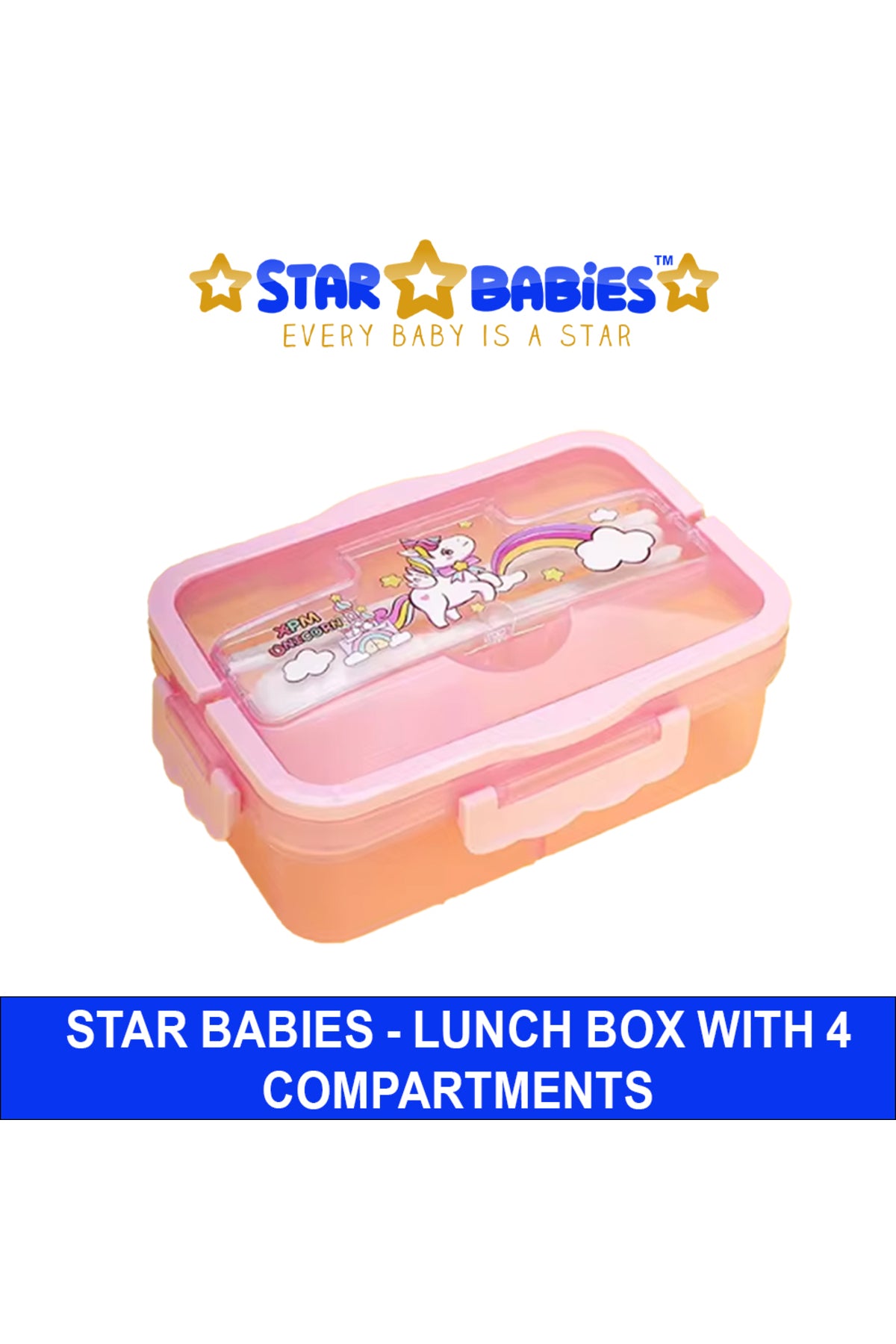 Star Babies - Lunch Box With 4 Compartment - Pink