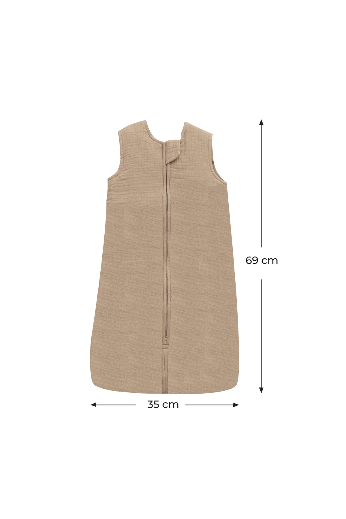 MOON Organic Crinkle Muslin Sleep sack  2.5 Tog (6-12Months )-Brown