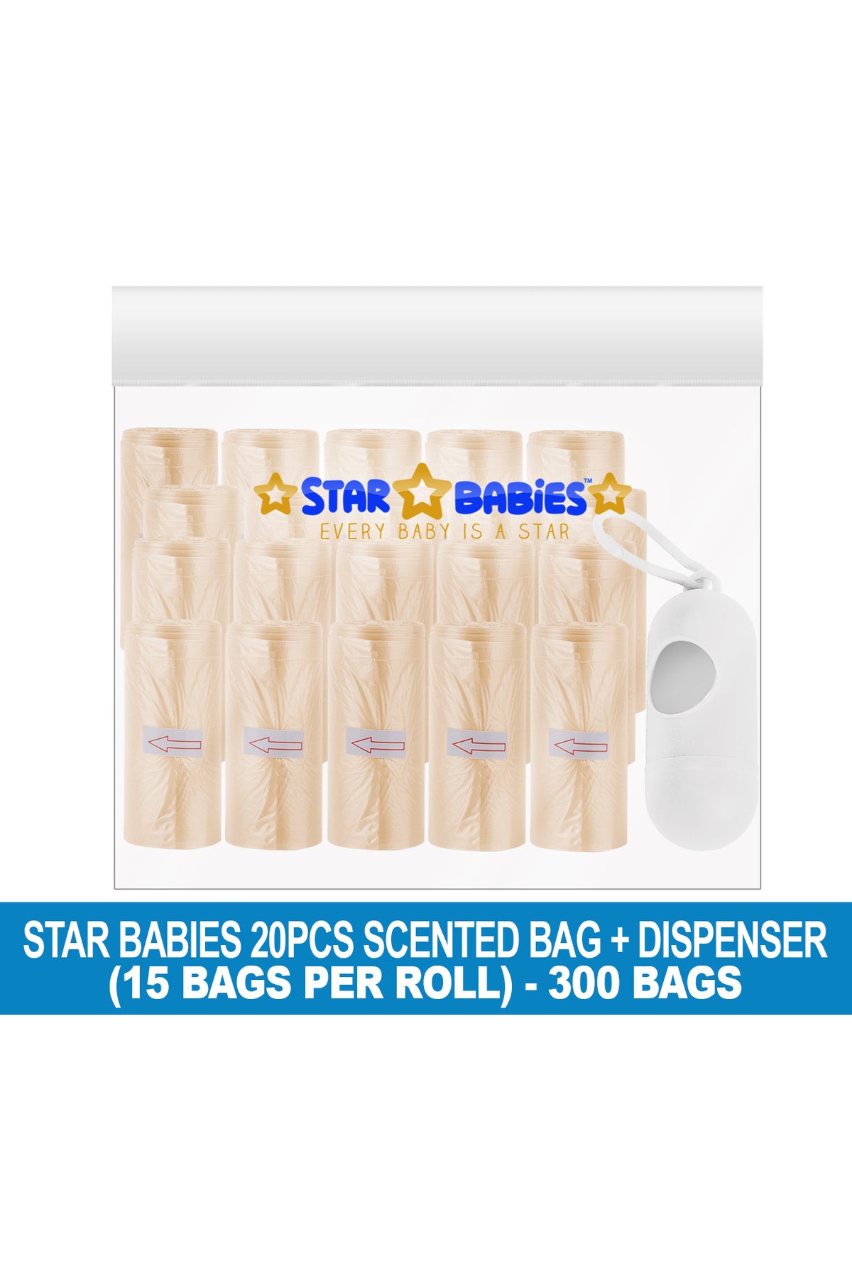 Star Babies Scented Bags With Dispenser - Ivory