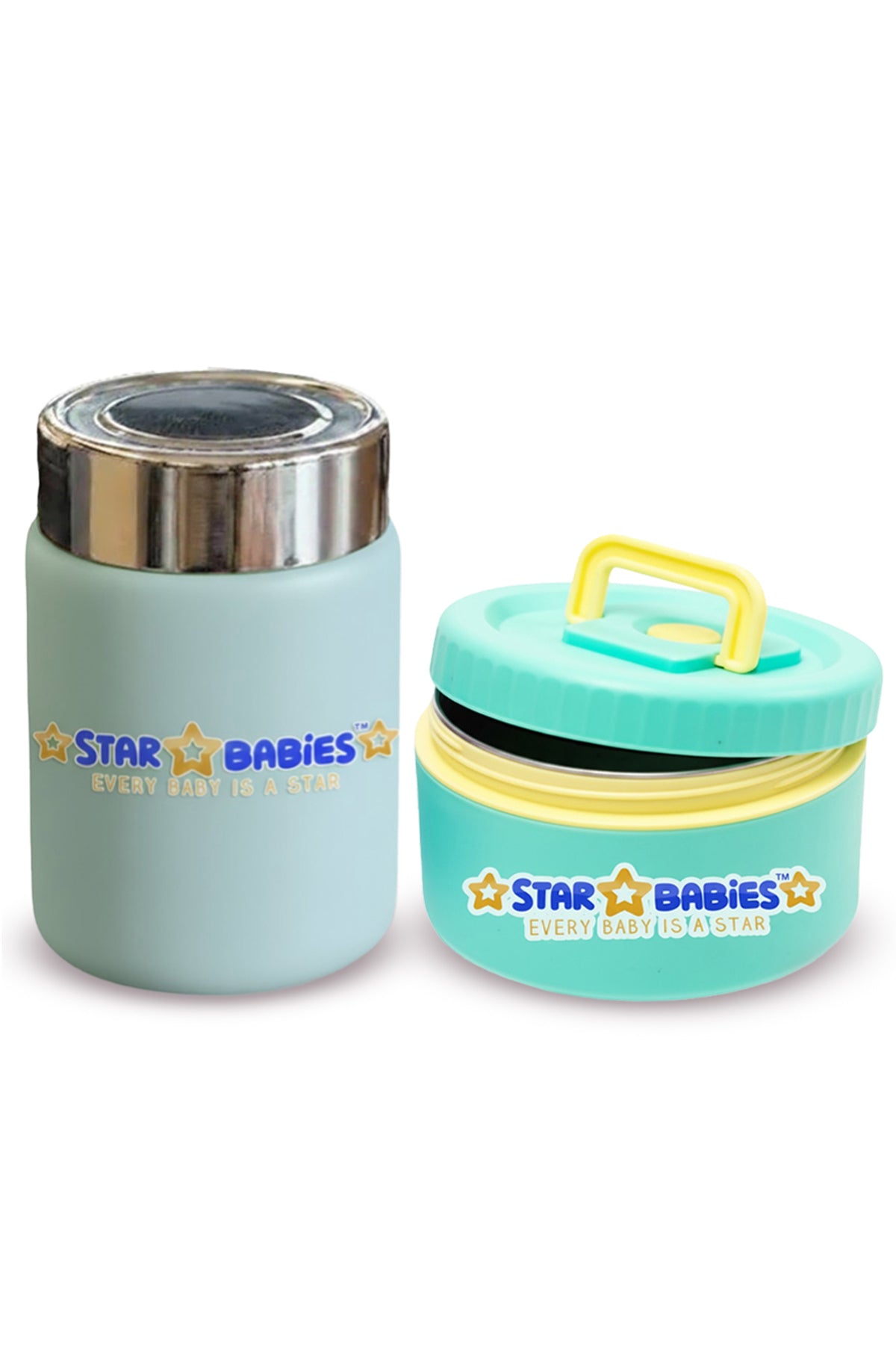 Star Babies -  Stainless steel Food jar with mini flask combo