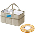 Star Babies - Diaper Caddy Organizer w/ Orange Shower Cap Round - Khaki