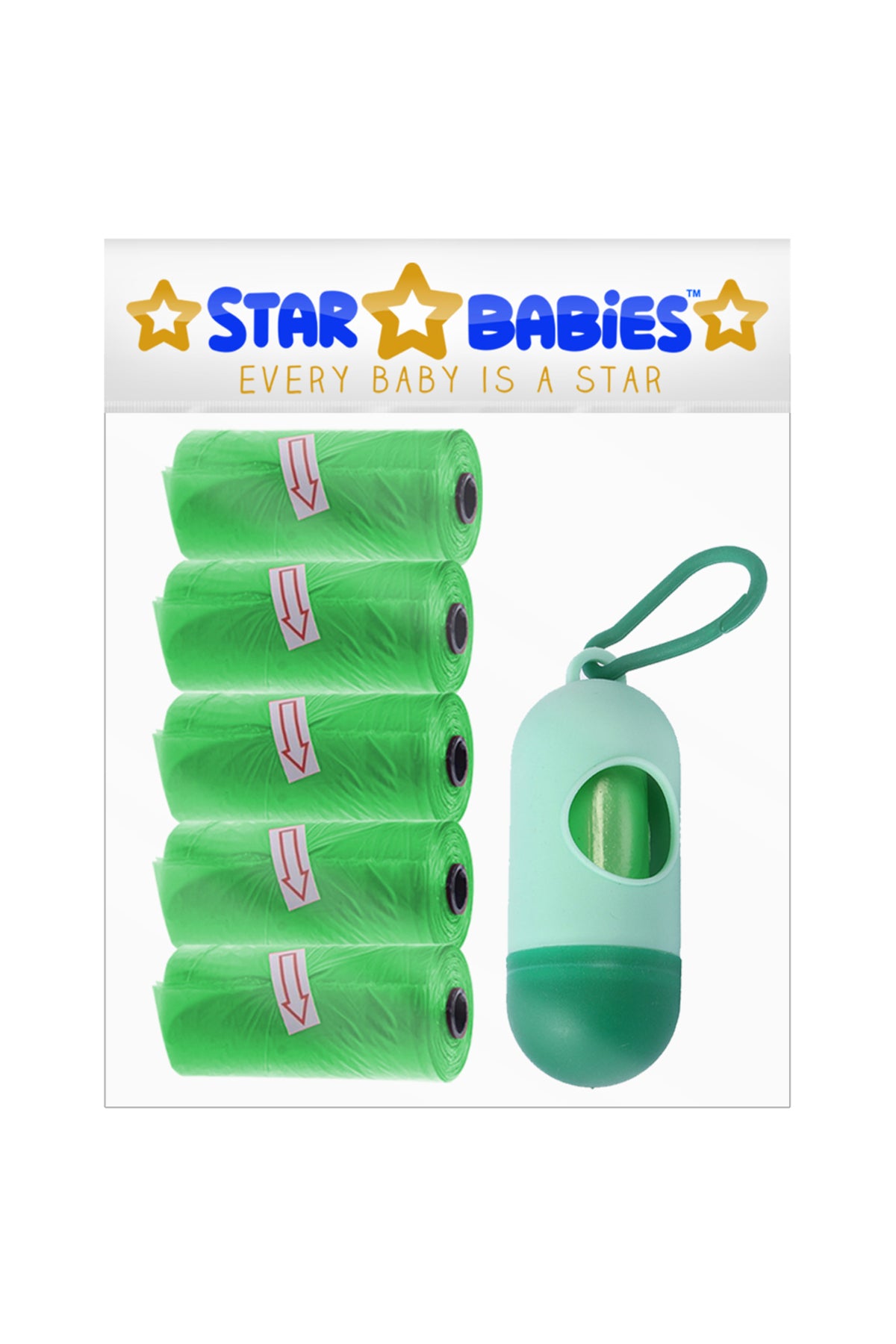 Star Babies - Diaper Caddy Organizer with Scented Bag Dispenser & Disposable Bibs - Grey