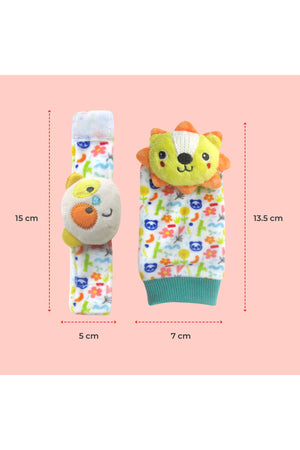 MOON Foot and Wrist Rattle ,Set of 4 -Multi Color