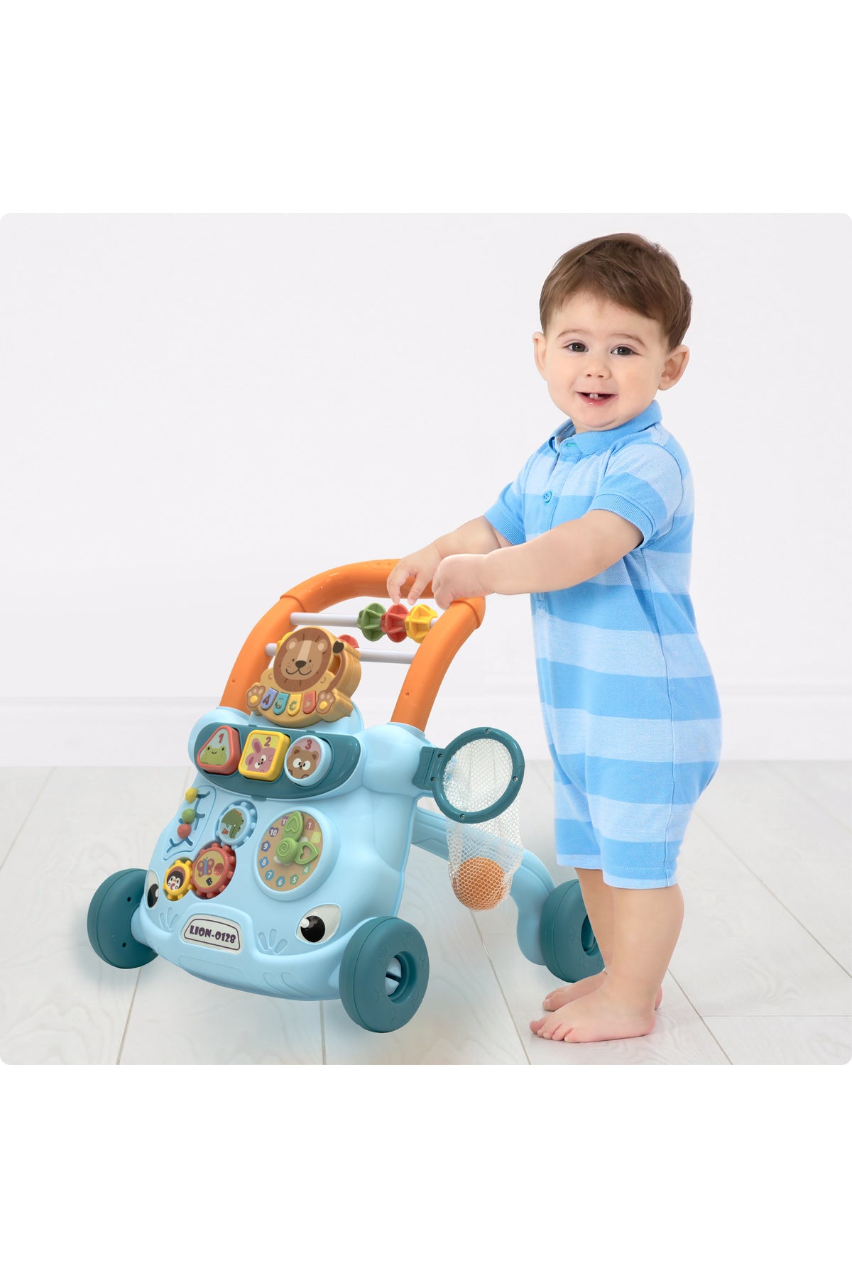 MOON Baby Push Activity Walker with Weight Increase Tank Design for Perfect Balance-Blue