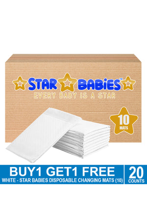 Star Babies - Disposable Changing mats (45x60cm) Large, 10pcs Pack of 2 White