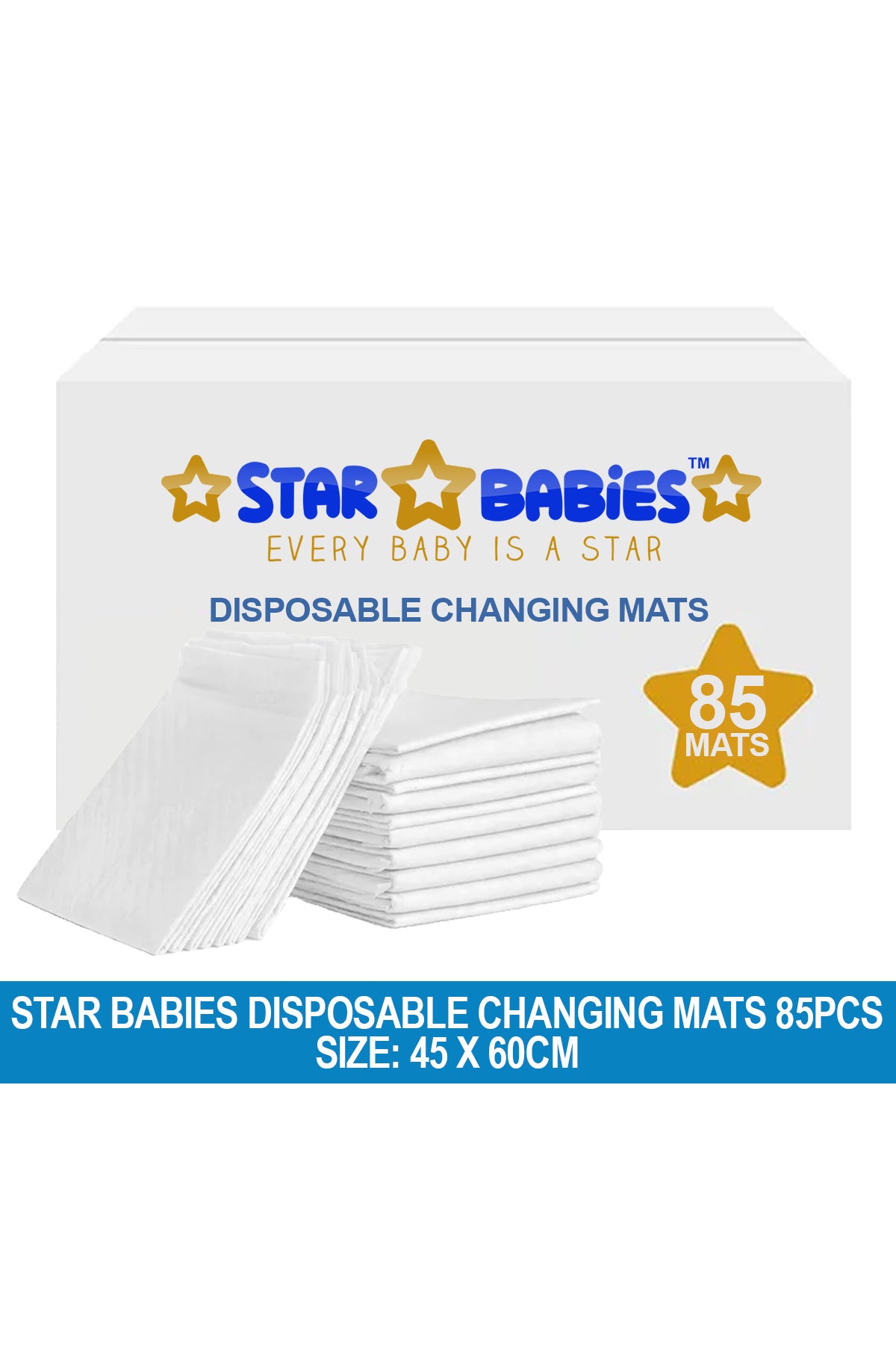 Star Babies Disposable Changing Mat White - Pack Of 85