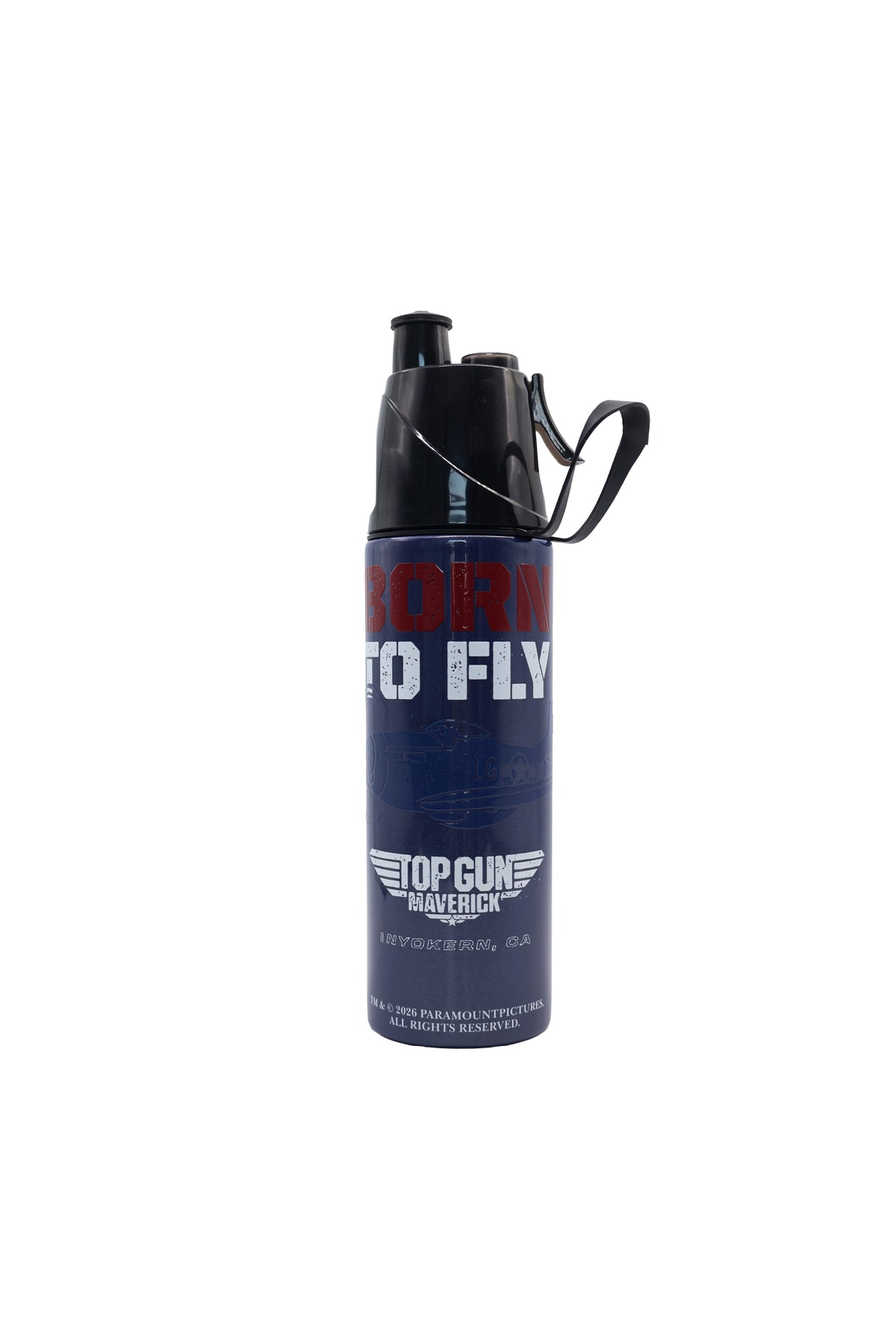 MOON Licensed Top Gun Water Bottle with Spray Mist | Cooling Spray | BPA-Free  Stainless Steel | Leak-Proof for School, Camping, Hiking, Outdoor Play | Boys Water Bottle |500ml