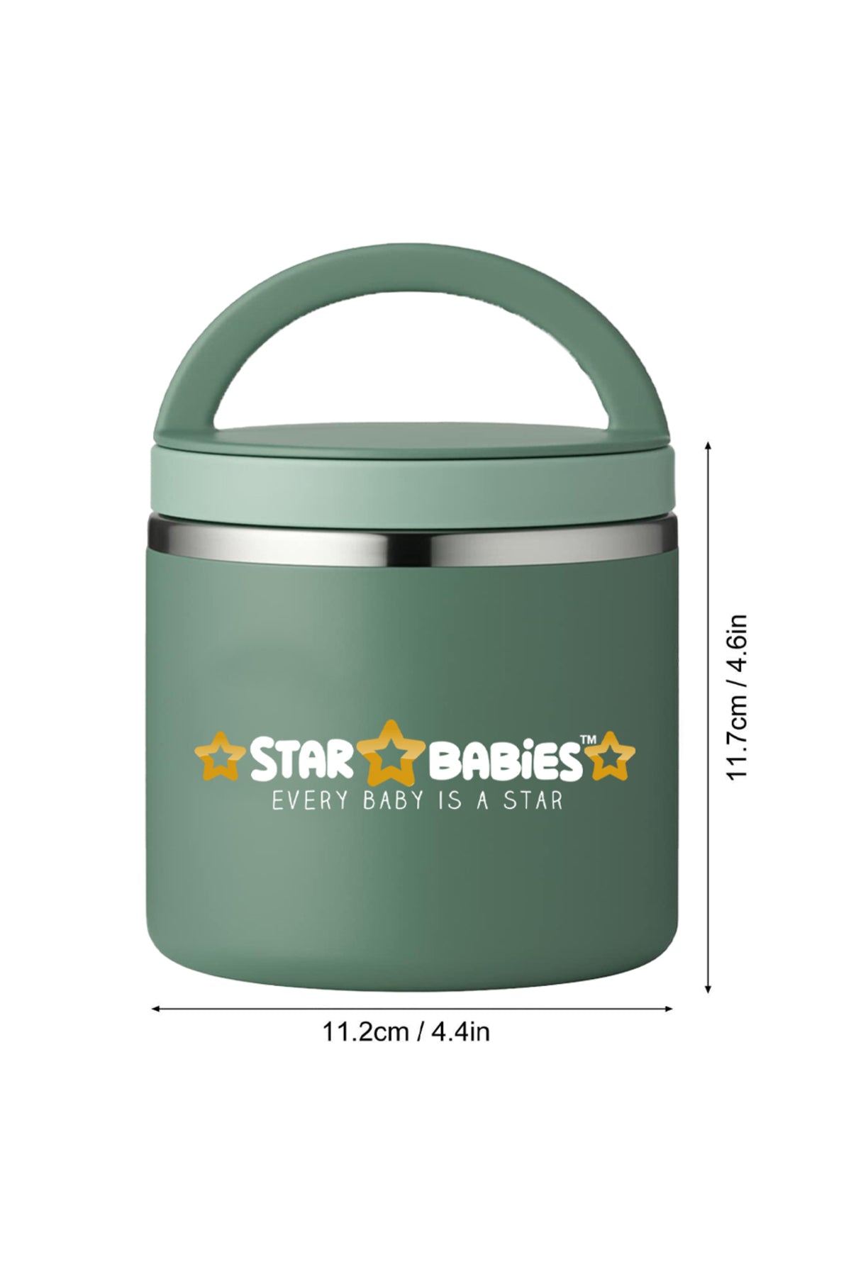 Star Babies - Star Babies Dino Themed Bento Lunch Box with 4 Compartments, BPA Free, Leak-Proof with Stainless Steel Food Jar-500 ml