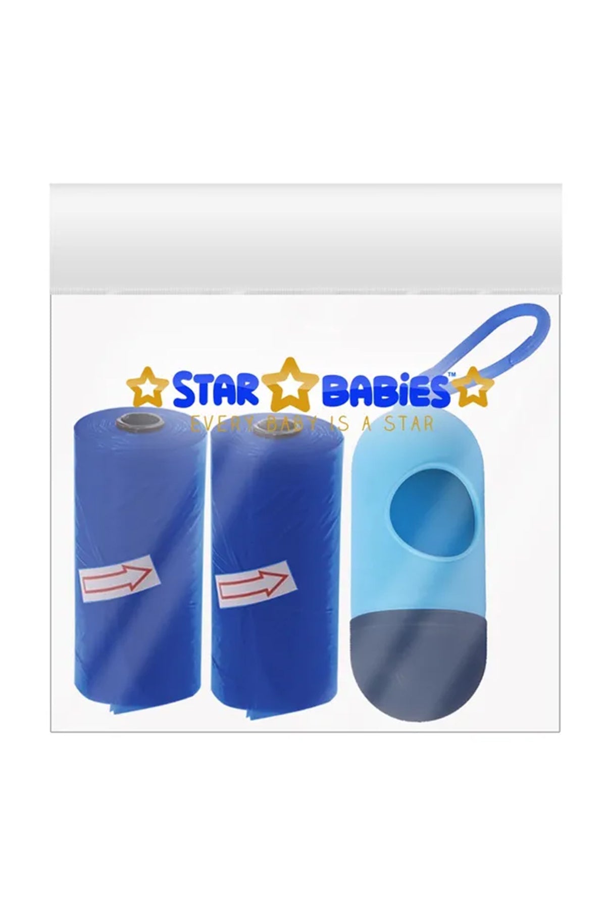 Star Babies - Scented Nappy Bag Navy Blue + Dispenser - Pack of 2/30 Bags
