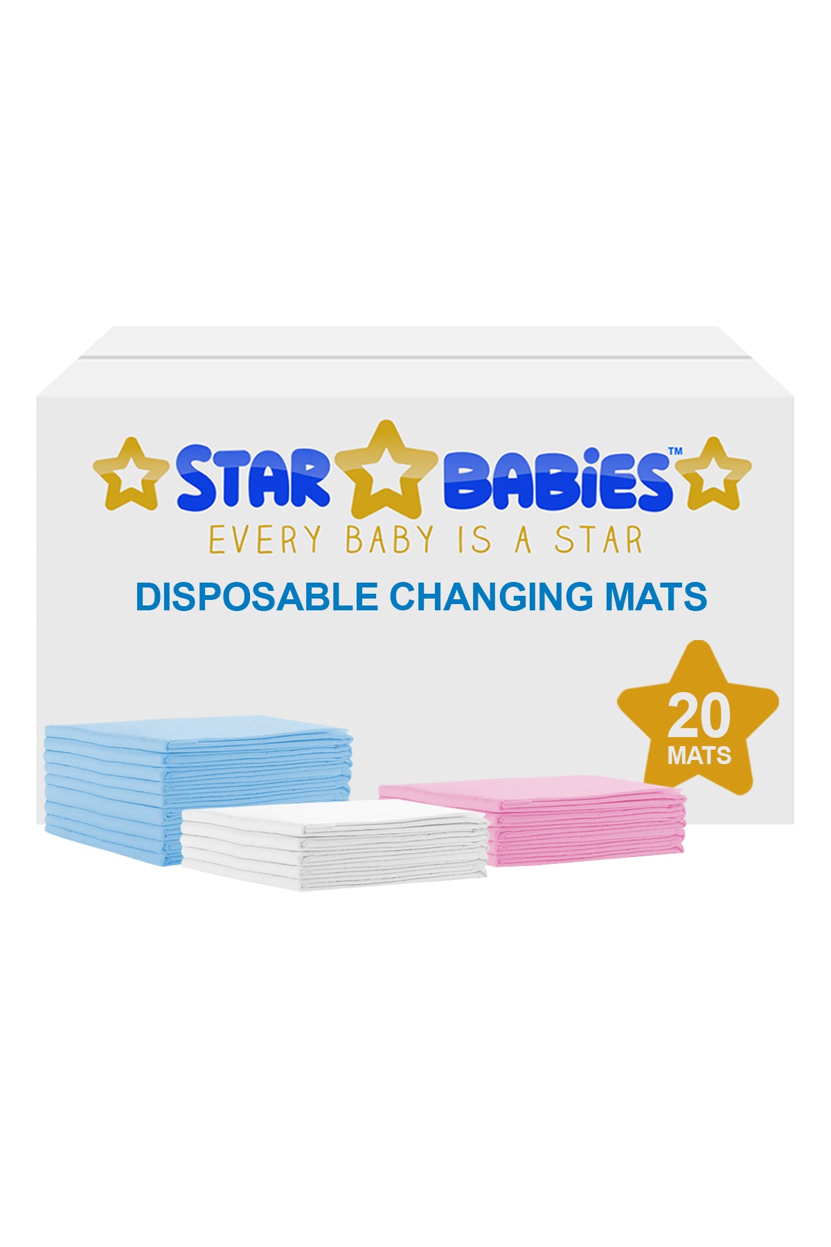 Star Babies Disposable Changing Mats - 20 Pieces