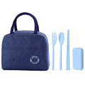 Star Babies Insulated Mini Lunch Bag with Foldable Fork- Spoon Set Blue