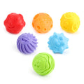 MOON Sensory Textured Toy Balls – 6-Pcs Solid Color Vibrant Balls