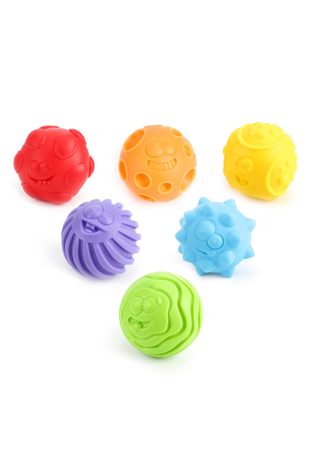 MOON Sensory Textured Toy Balls – 6-Pcs Solid Color Vibrant Balls