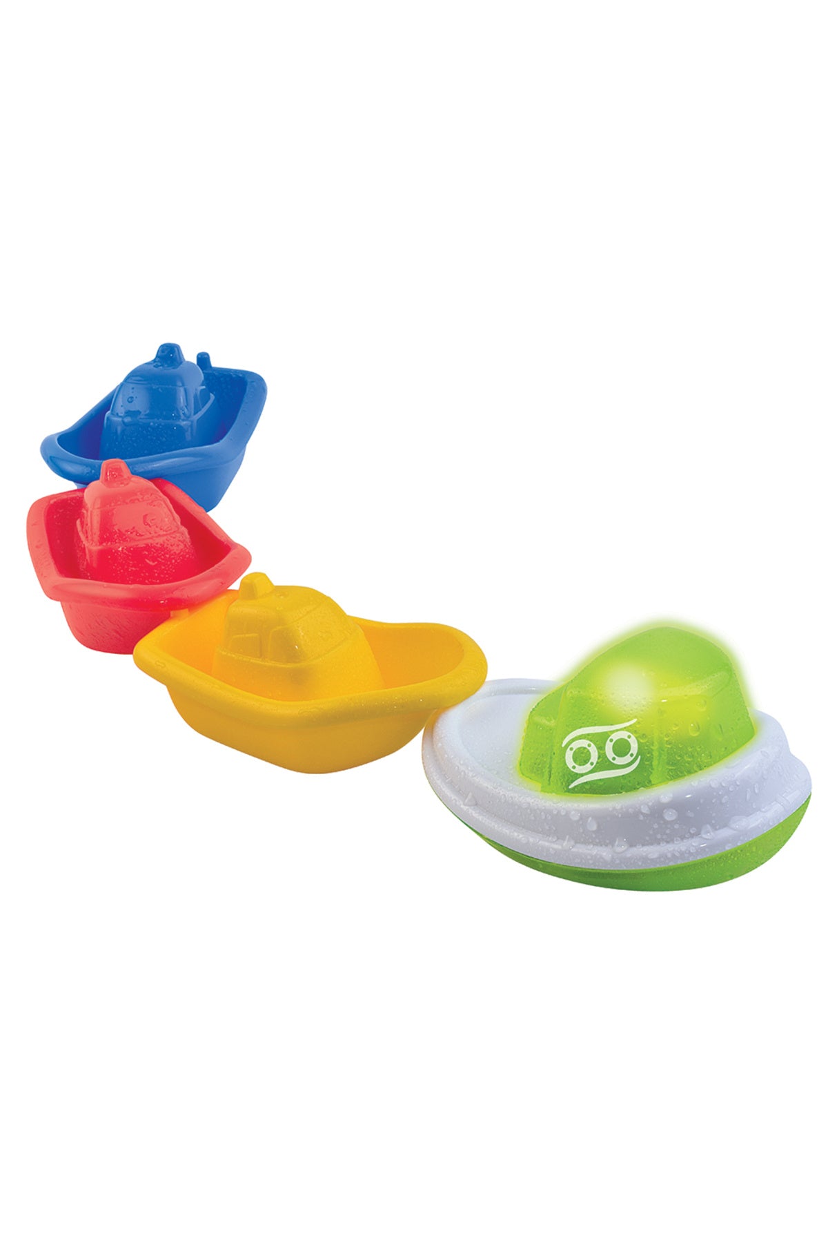 Little Learners Bath Stacking Light-Up Boat - Electronic and Classic Stacking Boat Set, Creates Light-Up "Boat Train", 6M+