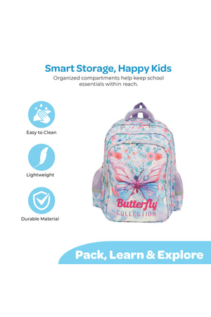 MOON  Kids Backpack    - (16-Inch)  Premium Kids School Bag -   Butterfly