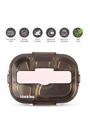 Cocobee Kids Oval Lunch Box – Non-Toxic, Food-Grade Material, (For Girls)- Pink