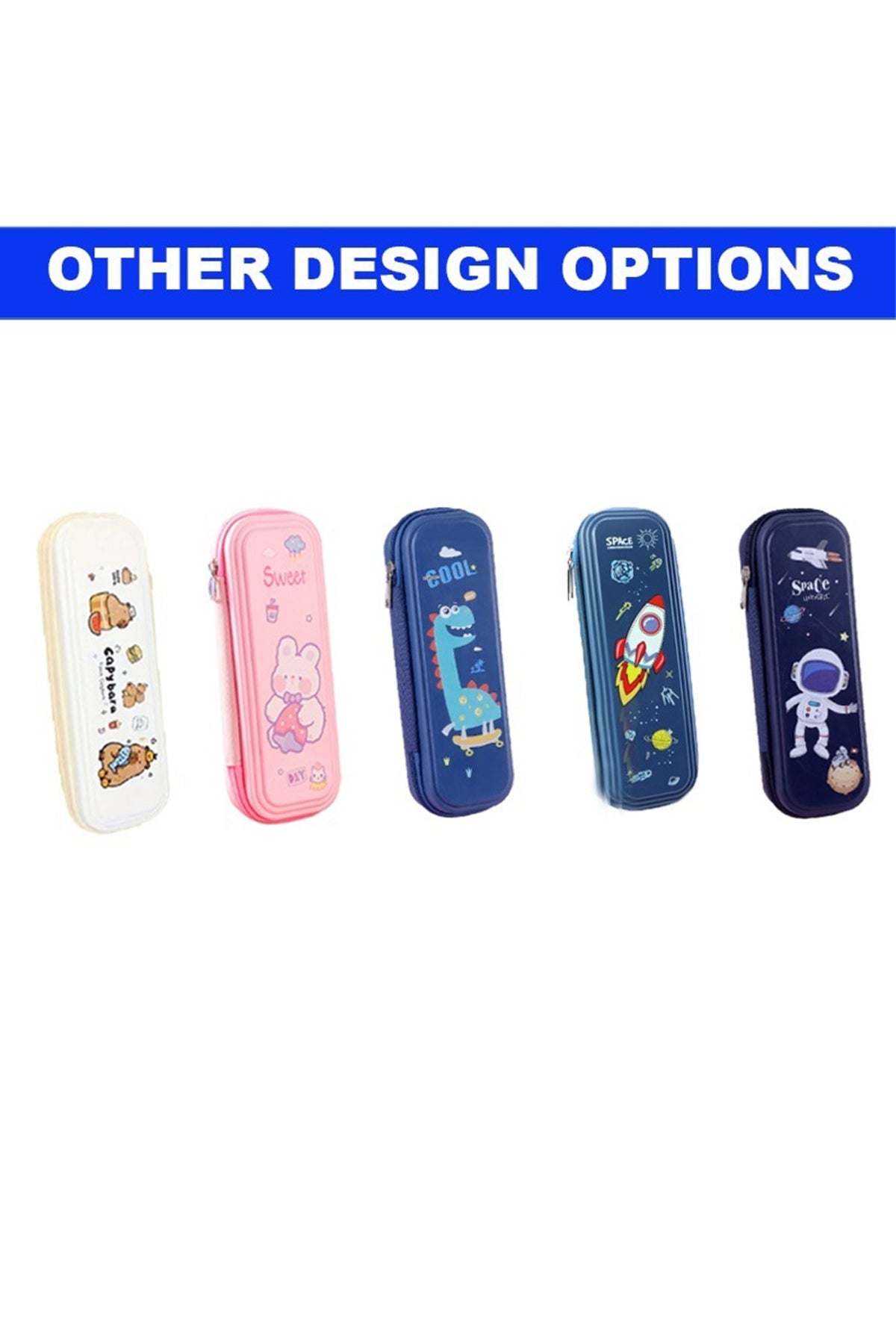 Star Babies Pencil Case, Cute Large Capacity Pen Box for Girls, Stationery Bag Pink Pencil Pouch Organizer with Compartments, Anti-Shock School Supplies Multi-Compartment for Kids Students -Blue
