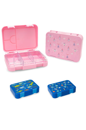 Bamboo Bark childrens kids tritan lunch box, bento, snack box with compartments for school nursery toddler lunchbox